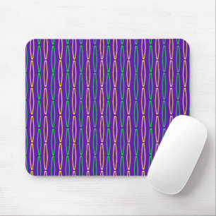 Mardi Gras Geometric Repeat Mouse Pad
