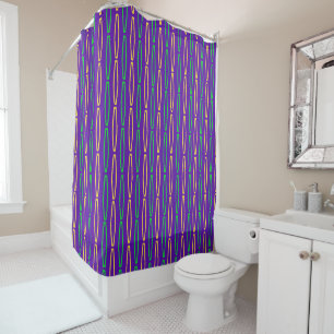Mardi Gras Geometric Repeat Shower Curtain