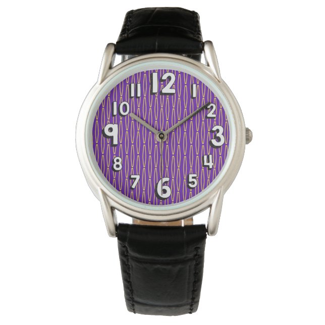 Mardi Gras Geometric Repeat  Watch (Front)