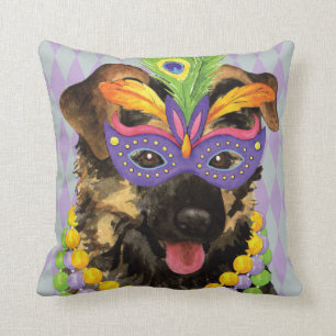 Mardi Gras German Shepherd Cushion