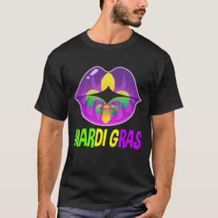 Mardi Gras Gift for Men Women Costumes Beads T-Shirt