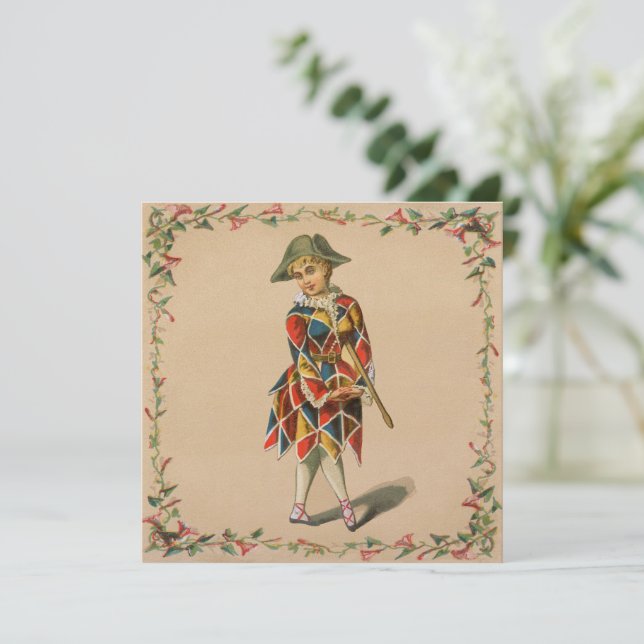 Mardi Gras Girl Invitation (Standing Front)