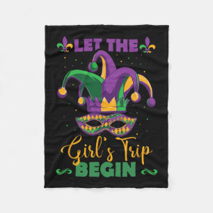 Mardi Gras Girl's Weekend Fleece Blanket