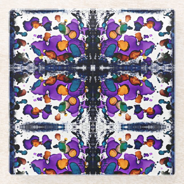 Mardi Gras Glass Coaster (Front)
