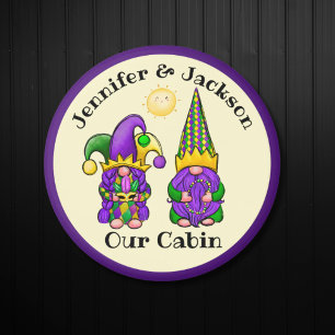Mardi Gras Gnome Couple Cruise Door Marker Magnet