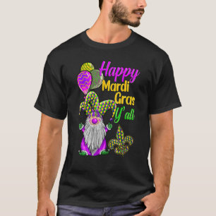 Mardi Gras Gnomes Fleur De Lis Costume Carnaval Pa T-Shirt