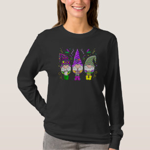 Mardi Gras Gnomes Funny Jester Hat Gnomes  Men Wom T-Shirt