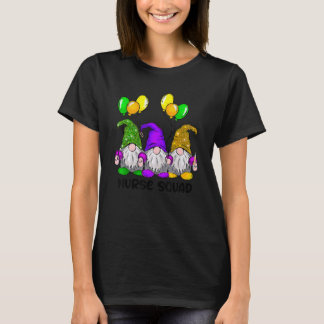 Mardi Gras Gnomes Nurse Squad T-Shirt