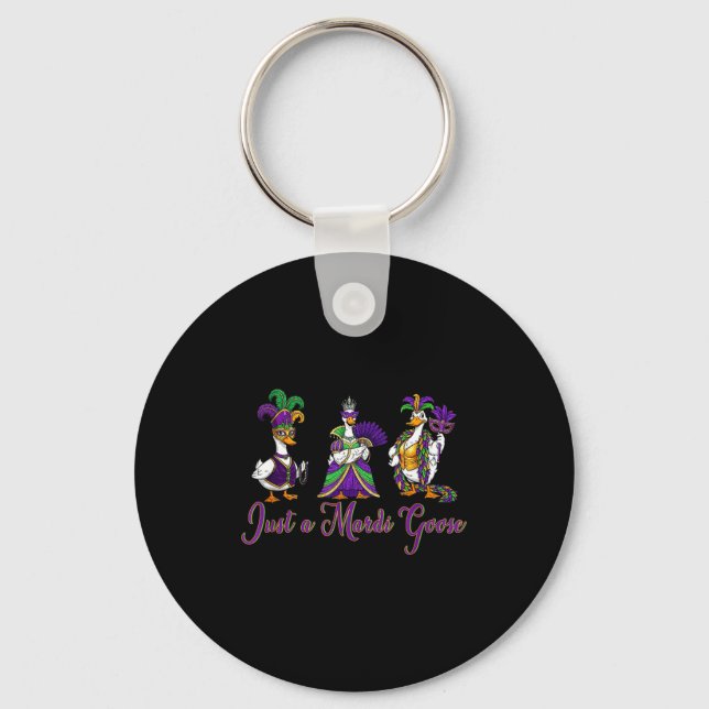 Mardi Gras Goose 2026 Gift Funny Tee Men,women  Key Ring (Front)
