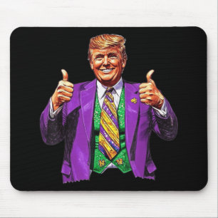 Mardi Gras Great Again Donald Trump American Flag Mouse Pad