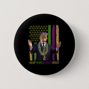Mardi Gras Great Funny Trump Mardi Gras 2020 Flag  6 Cm Round Badge