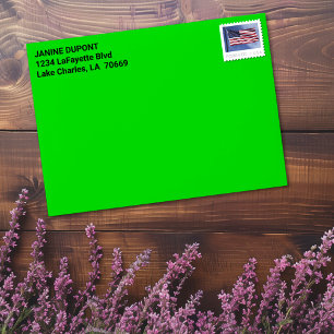 Mardi Gras Green Custom Address Envelope