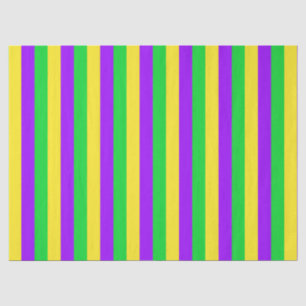Mardi Gras Green, Yellow, Purple Striped Tissue Paper