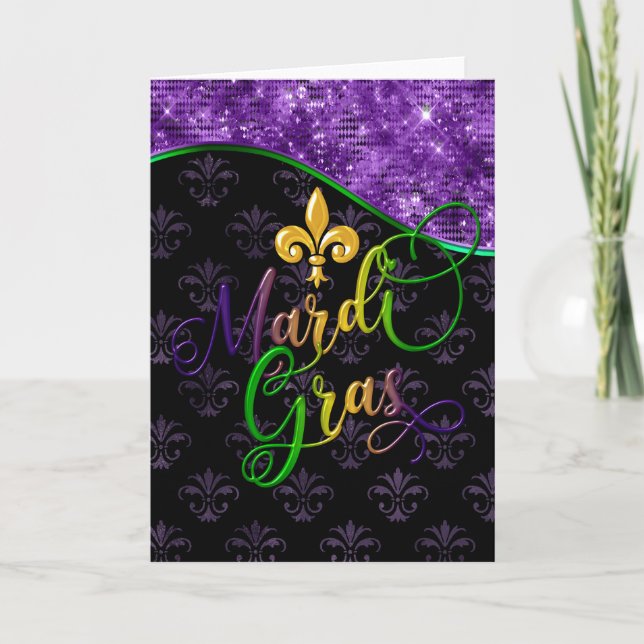 Mardi Gras Greeting Card, Colourful Mardi Gras Card (Front)