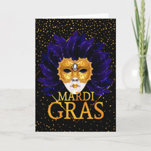 Mardi Gras Greeting Card, Mardi Gras Mask Card