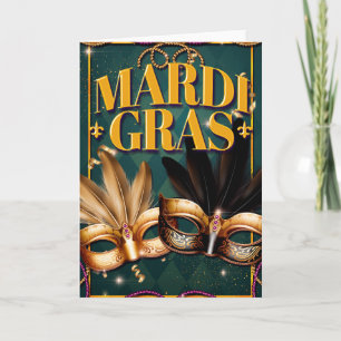 Mardi Gras Greeting Card, Mardi Gras Masks Card