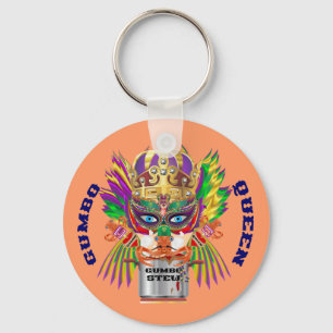 Mardi Gras Gumbo Queen View Hints please Key Ring