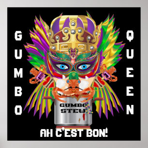 Mardi Gras Gumbo Queen View Hints please Poster