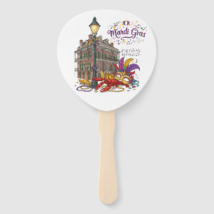 Mardi Gras Hand Fan
