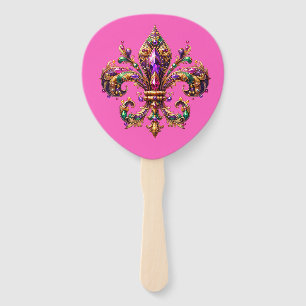 Mardi Gras Hand Fan