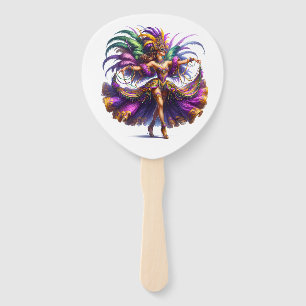 Mardi Gras Hand Fan