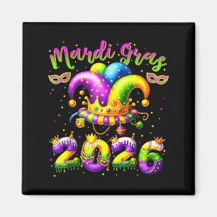 Mardi Gras Happy 2026 Jester Hat New Orleans Men W Magnet