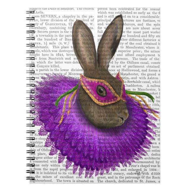 Mardi Gras Hare 2 Spiral Notebook (Front)