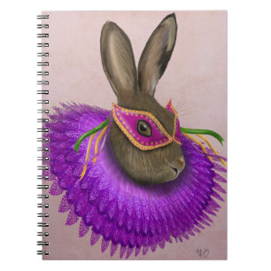 Mardi Gras Hare 4 Spiral Notebook