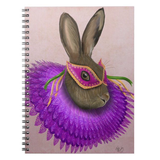 Mardi Gras Hare 4 Spiral Notebook (Front)