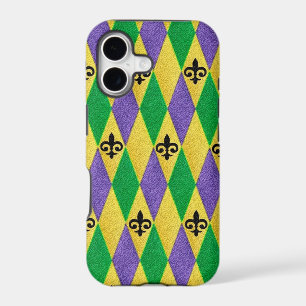 Mardi Gras Harlequin Fleur De Lis