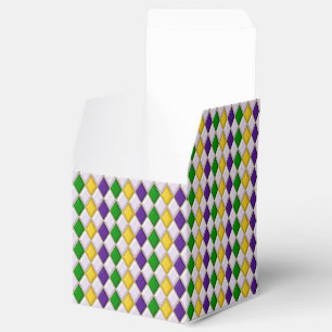Mardi Gras Harlequin pattern2 with Crown2 Favour Box