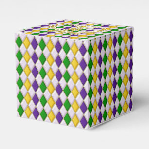 Mardi Gras Harlequin pattern2 with Crown Favour Box