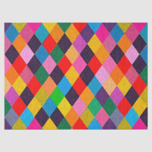 MARDI GRAS HARLEQUIN PATTERN Colourful Rhombi  Tissue Paper