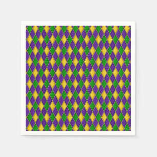 Mardi Gras Harlequin Pattern Disposable Napkins