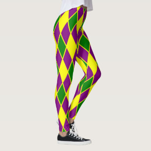 Mardi Gras Harlequin Pattern Mardi-Gras Leggings