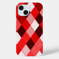 MARDI GRAS HARLEQUIN PATTERN Red Pink White Rhombi