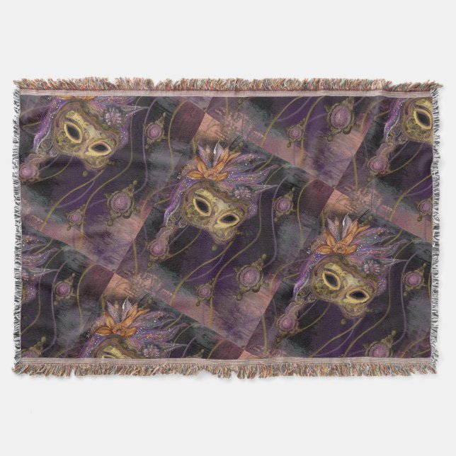 Mardi Gras Hat Throw Blanket (Front)