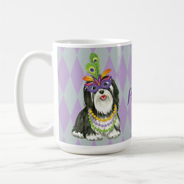Mardi Gras Havanese Coffee Mug (Left)