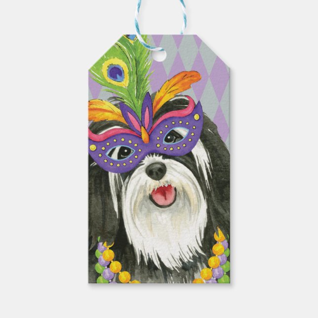 Mardi Gras Havanese Gift Tags (Front)