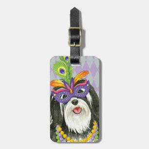 Mardi Gras Havanese Luggage Tag