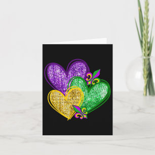 Mardi Gras Heart Fleur-de-lis Symbol Carnival Men Card