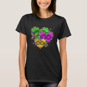 Mardi Gras Heart Fleur-de-lys Symbol Mardi Gras  T-Shirt