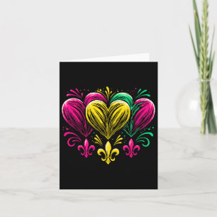 Mardi Gras Hearts Cute Outfit Women Girls 2025 Mar Card