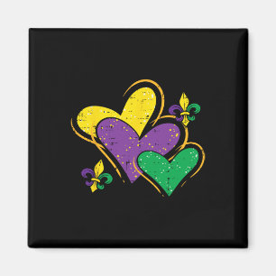 Mardi Gras Hearts Cute Outfit Women Girls Kids Tod Magnet