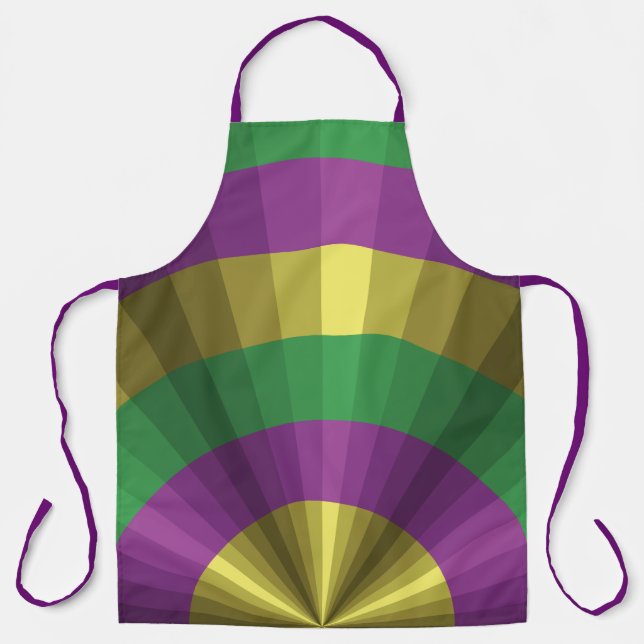 Mardi Gras Illusion All-Over Print Apron (Front)