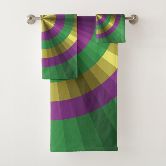 Mardi Gras Illusion Bathroom Towel Set (Insitu)