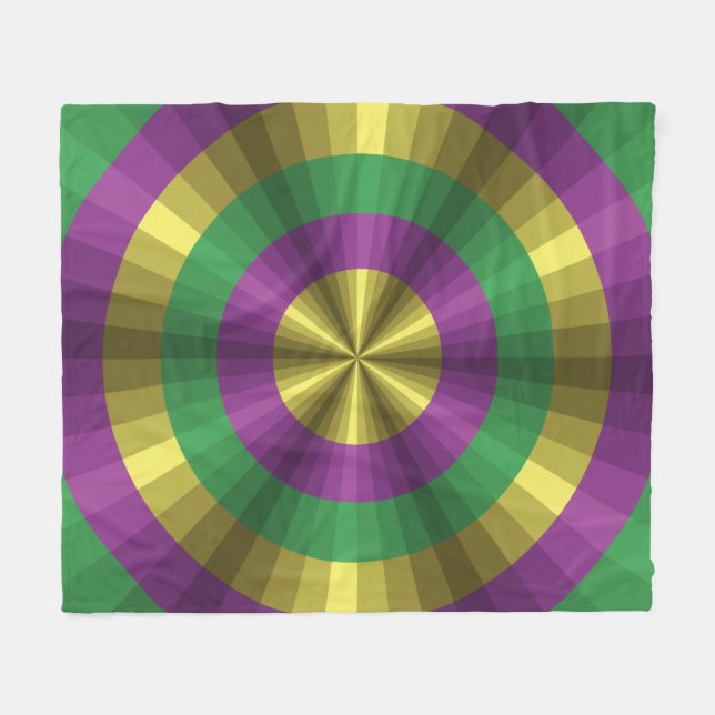 Mardi Gras Illusion Fleece Blanket (Front (Horizontal))