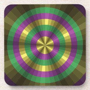 Mardi Gras Illusion Square Coaster