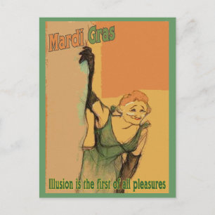 MArdi Gras Illusions Postcard