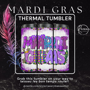 Mardi-Gras Inspired Thermal Tumbler